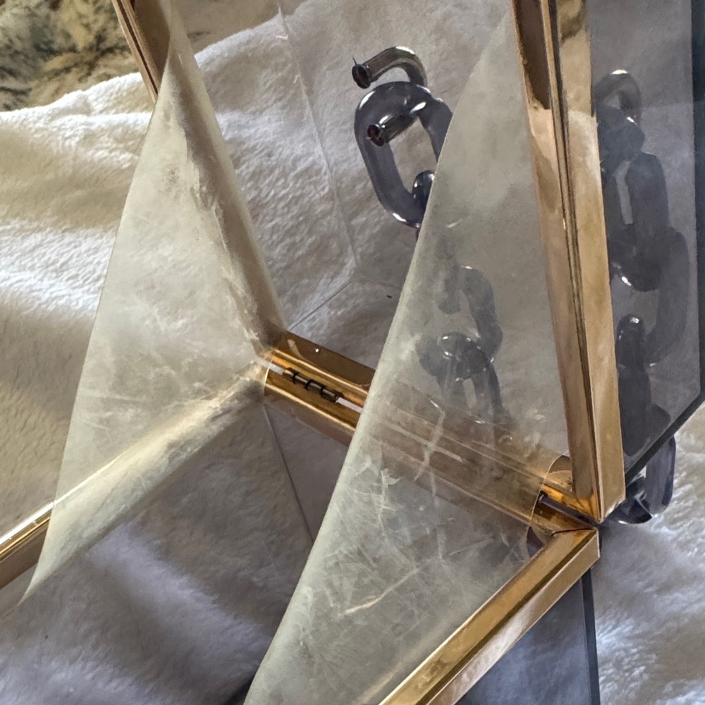 Transparent Box Clutch with Gold Accent - Picture 12 of 14